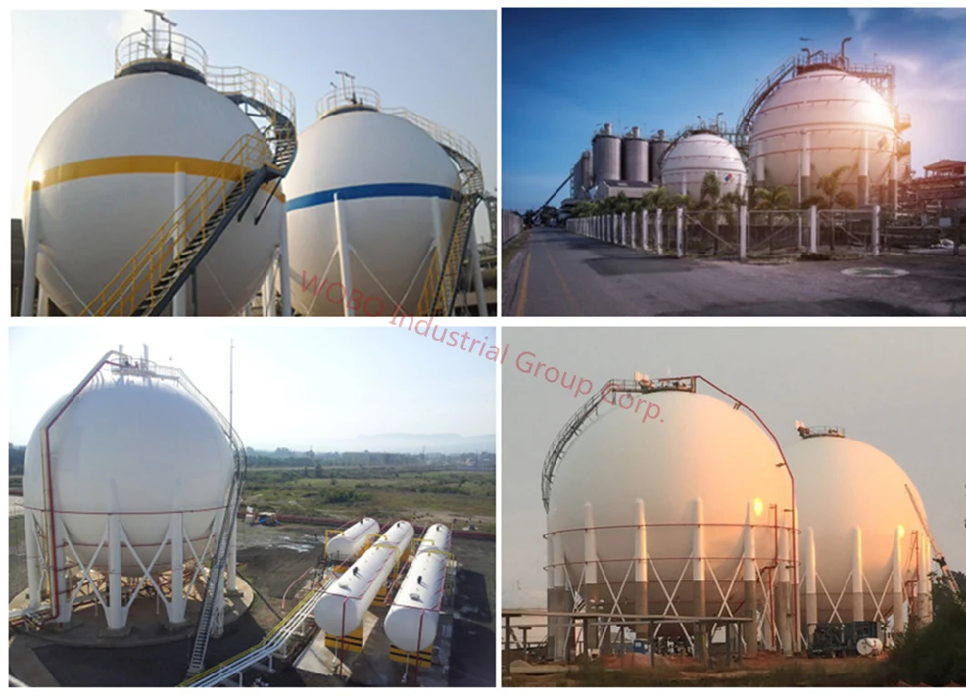 Turnkey Projects Cryogenic Liquid Sphere Storage Tank for LNG Gas