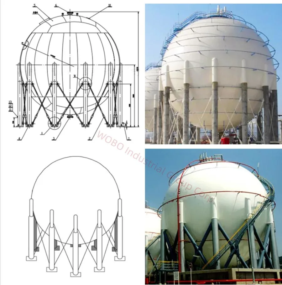 Customized LNG LPG Liquid Storage Sphere Spherical Tank Turnkey Project